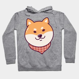 Shiba Inu Dog Wearing Scarf Hoodie